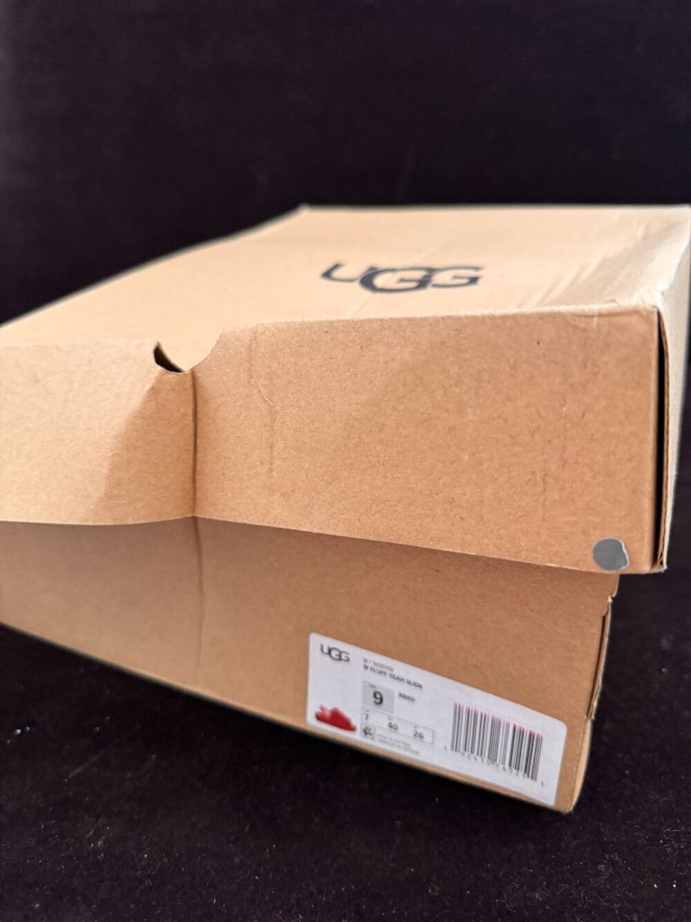 UGG Fluff Yeah Slide Ribbon Red Slippers In Box Size 9 - Picture 8 of 8